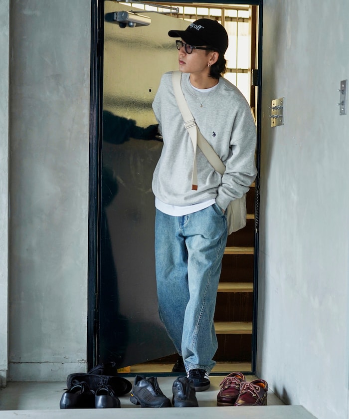 U.S. POLO ASSN. X PUBLUX 獨家設計刺繡Logo加絨圓領大學T