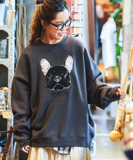 特價 KAVU×FREAK'S STORE 限量法鬥刺繡寬鬆版圓領大學T