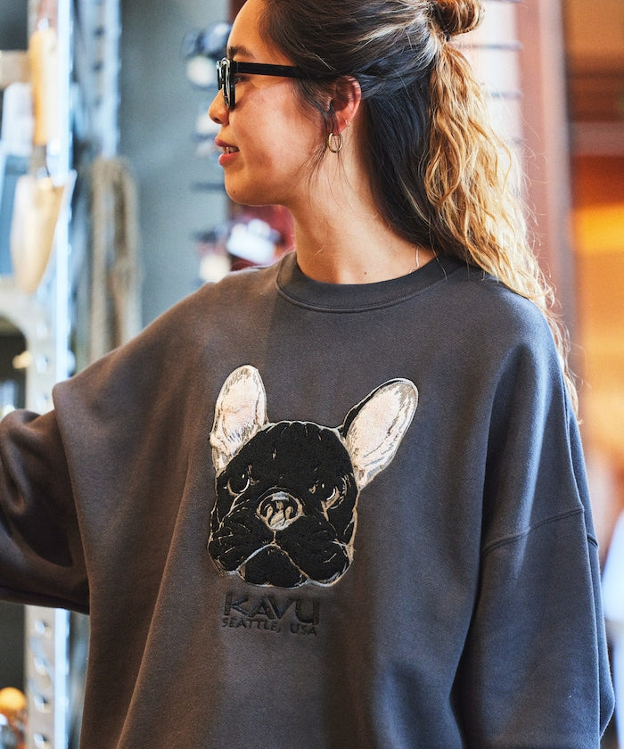 特價 KAVU×FREAK'S STORE 限量法鬥刺繡寬鬆版圓領大學T