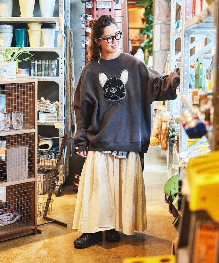 特價 KAVU×FREAK'S STORE 限量法鬥刺繡寬鬆版圓領大學T