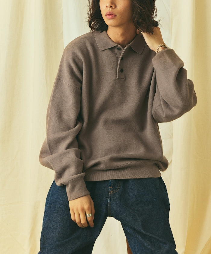 FREAK'S STORE Relax Fit 休閒寬版毛衣質感翻領針織衫