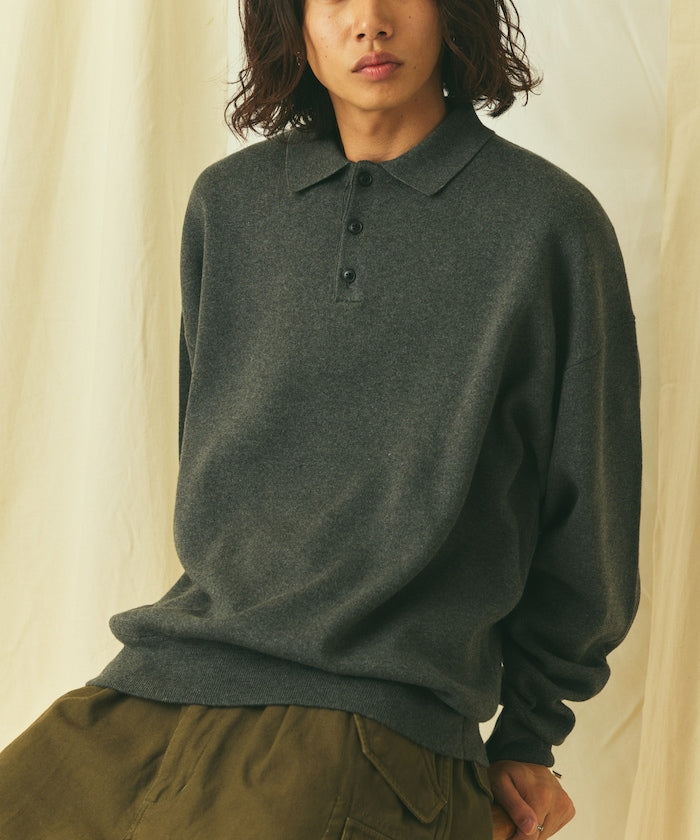 FREAK'S STORE Relax Fit 休閒寬版毛衣質感翻領針織衫