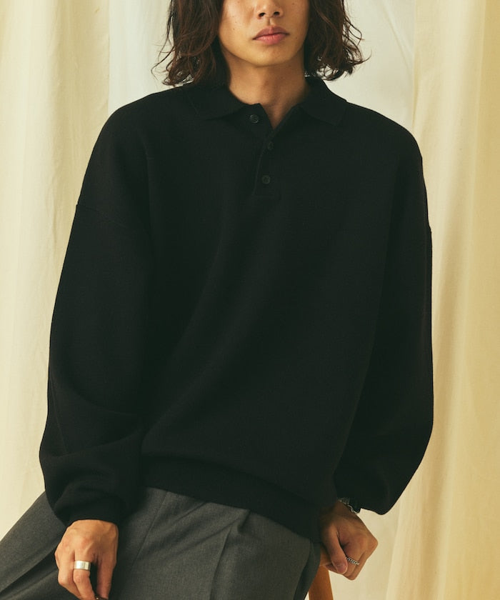 FREAK'S STORE Relax Fit 休閒寬版毛衣質感翻領針織衫