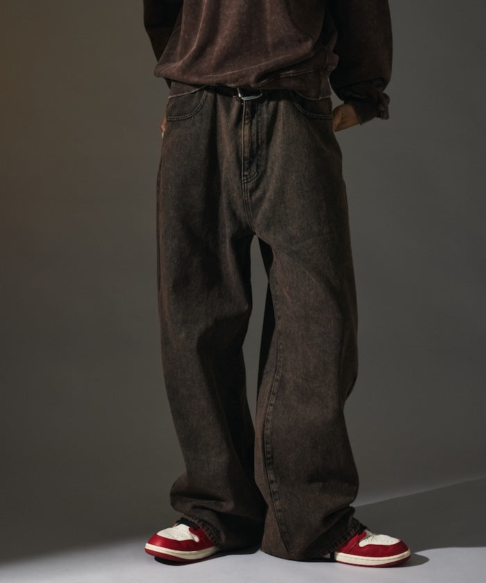 MR HEARTS VINTAGE WASH WIDE STRAIGHT DENIM 復古水洗牛仔褲