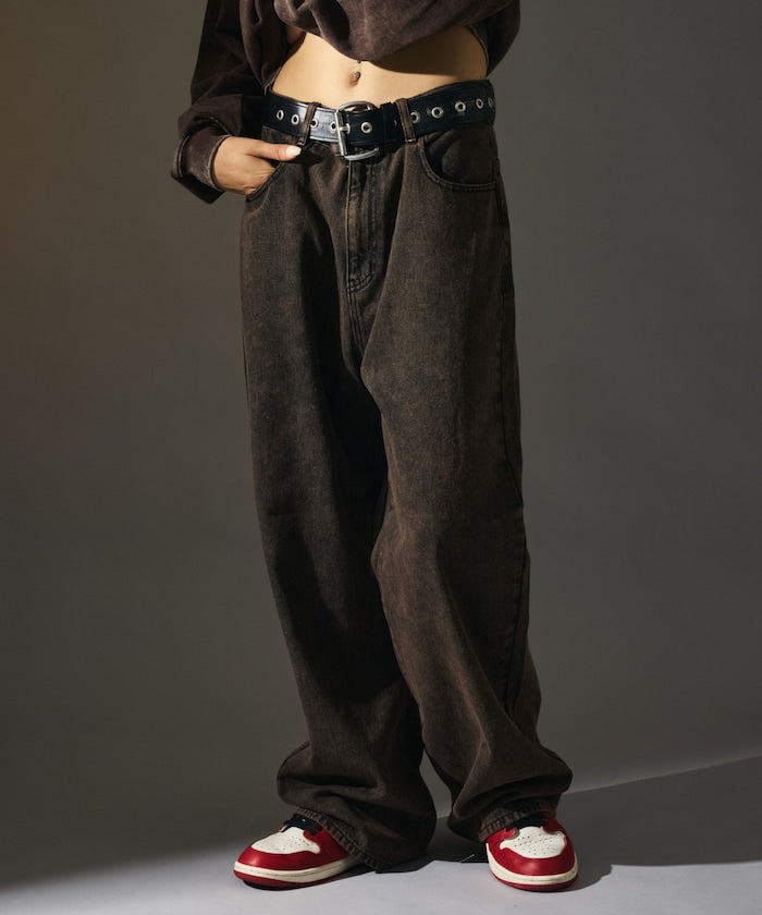 MR HEARTS VINTAGE WASH WIDE STRAIGHT DENIM 復古水洗牛仔褲