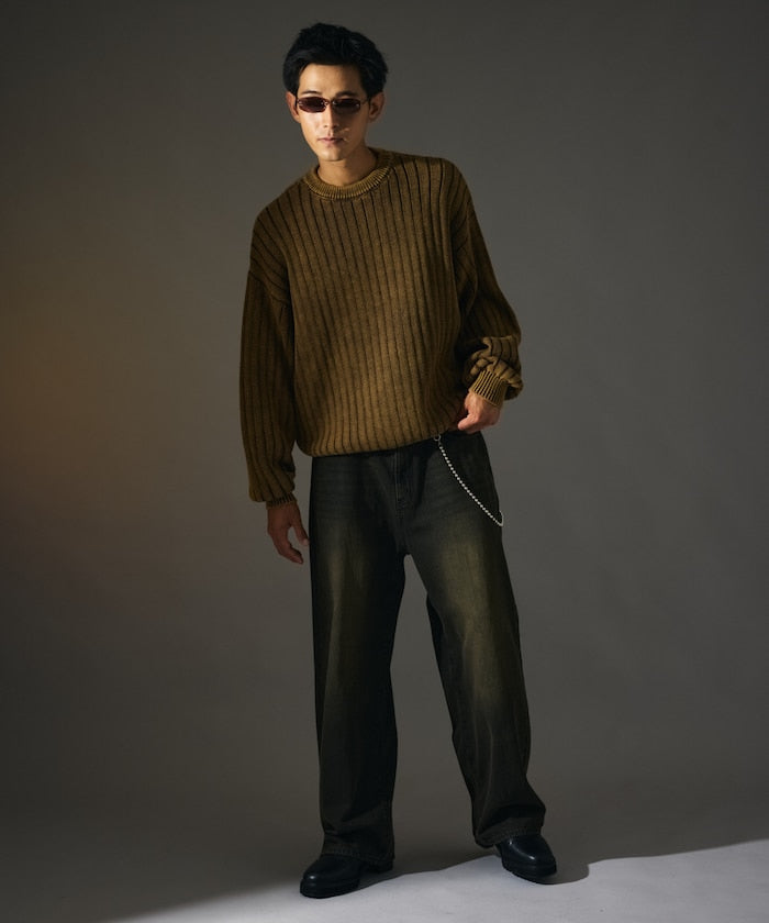 MR HEARTS VINTAGE WASH WIDE STRAIGHT DENIM 復古水洗牛仔褲