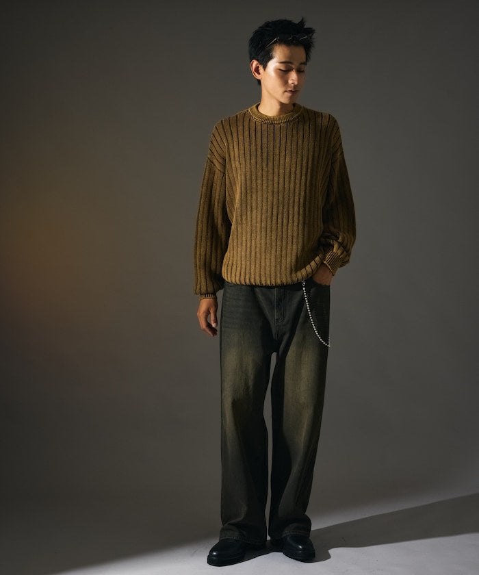 MR HEARTS VINTAGE WASH WIDE STRAIGHT DENIM 復古水洗牛仔褲
