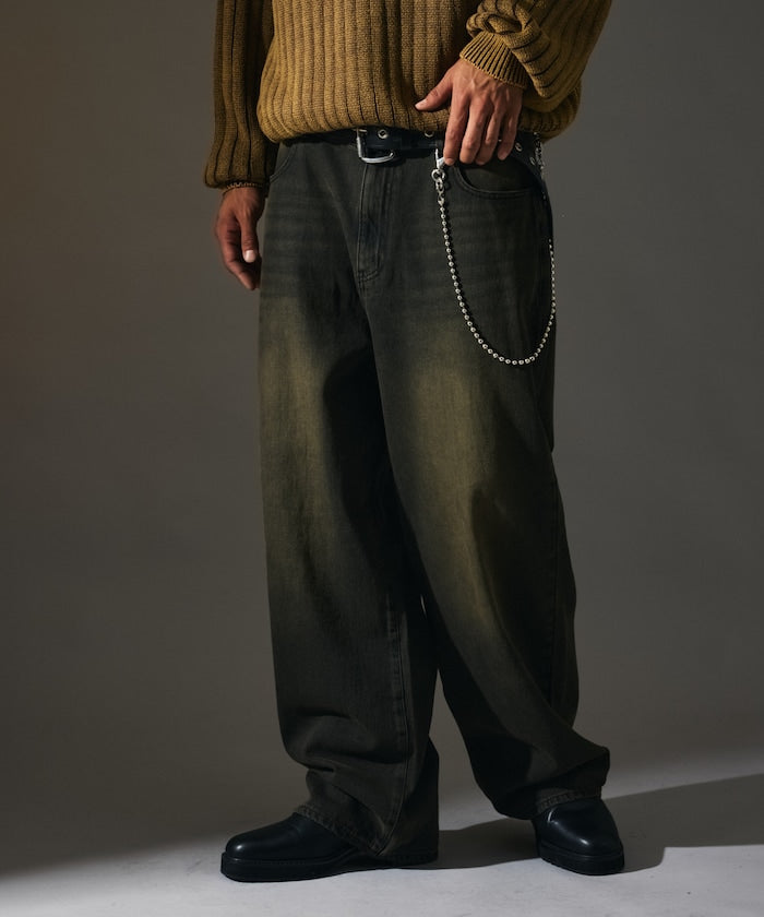 MR HEARTS VINTAGE WASH WIDE STRAIGHT DENIM 復古水洗牛仔褲