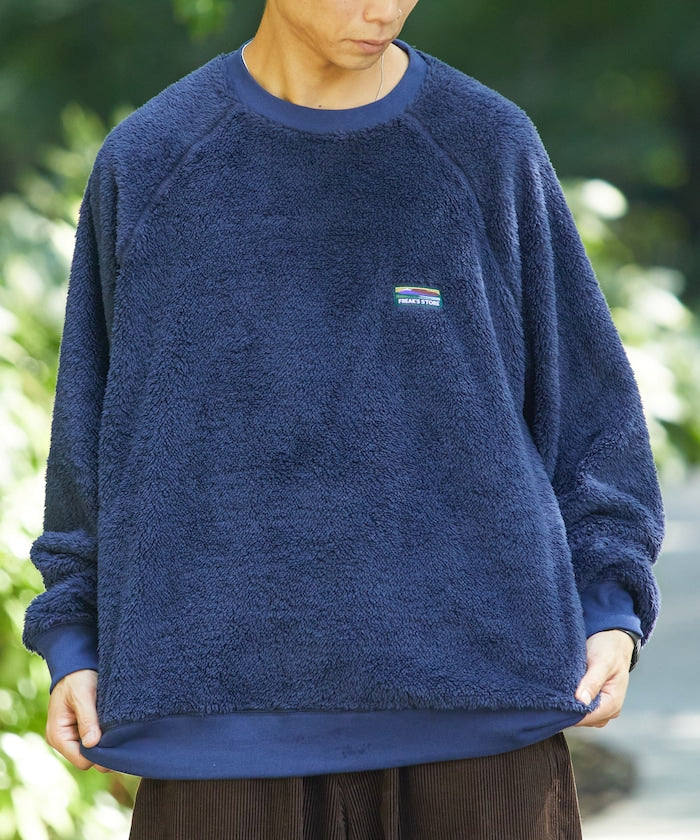 特價 FREAK'S STORE 寬版抓絨圓領大學T