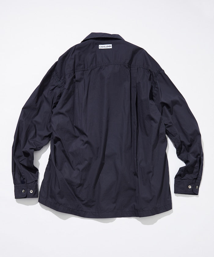 CAHLUMN Magazine Pocket Broadcloth Open Collar Shirt口袋寬版開領襯衫