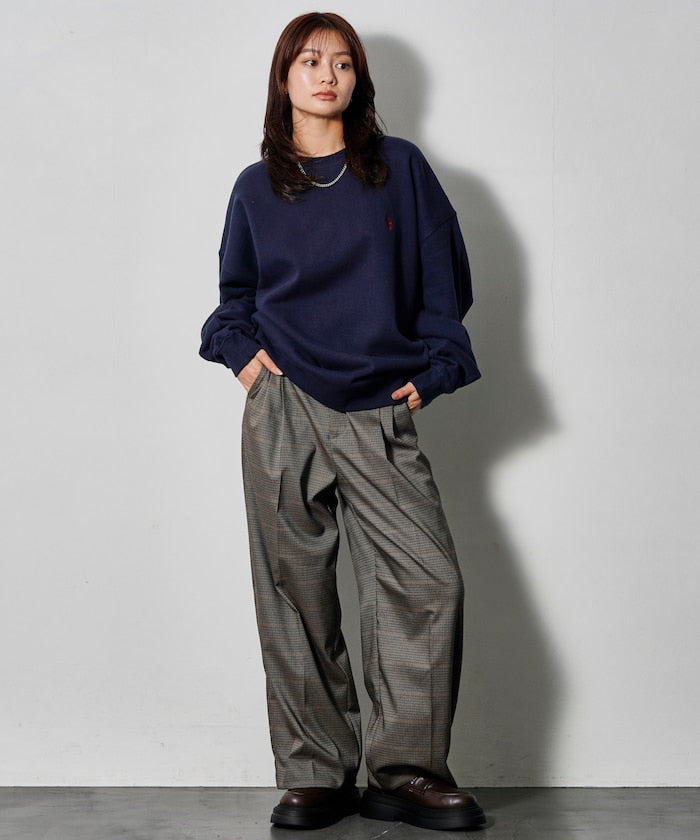 U.S. POLO ASSN. X PUBLUX 獨家設計刺繡Logo加絨圓領大學T