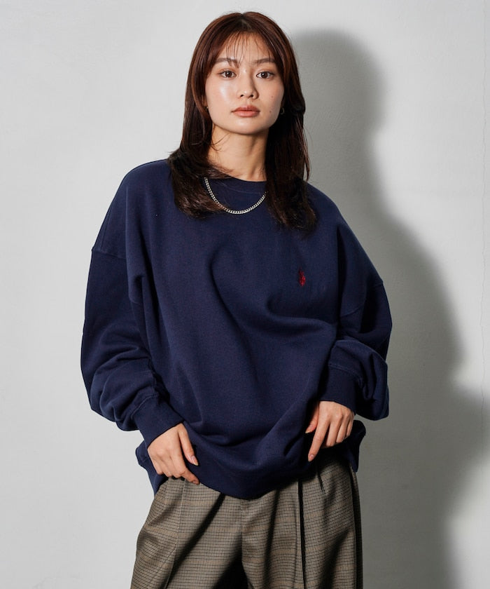 U.S. POLO ASSN. X PUBLUX 獨家設計刺繡Logo加絨圓領大學T