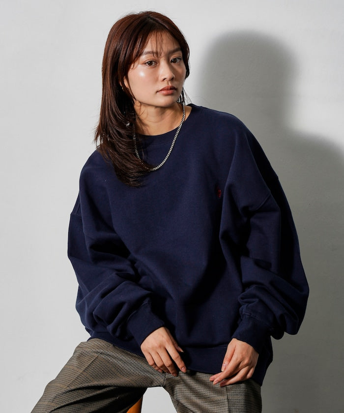 U.S. POLO ASSN. X PUBLUX 獨家設計刺繡Logo加絨圓領大學T