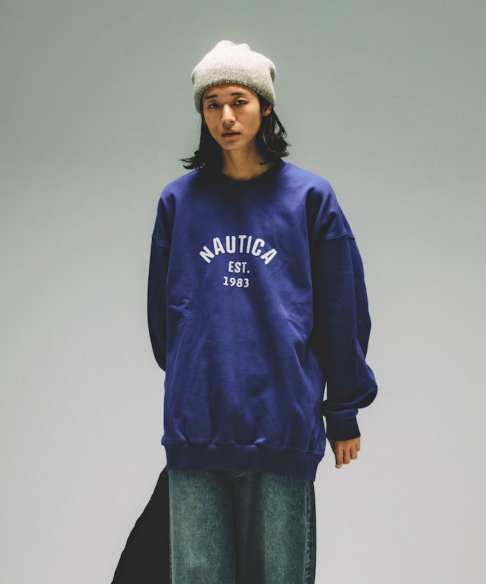 特價 NAUTICA 字母Logo 圓領大學T Felt Patch Arch Logo Crewneck Sweatshirt
