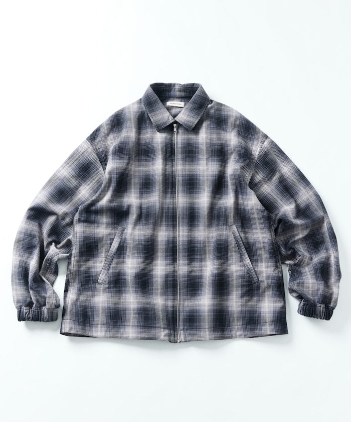 FREAK'S STORE 寬版漸層格紋拉鍊夾克外套