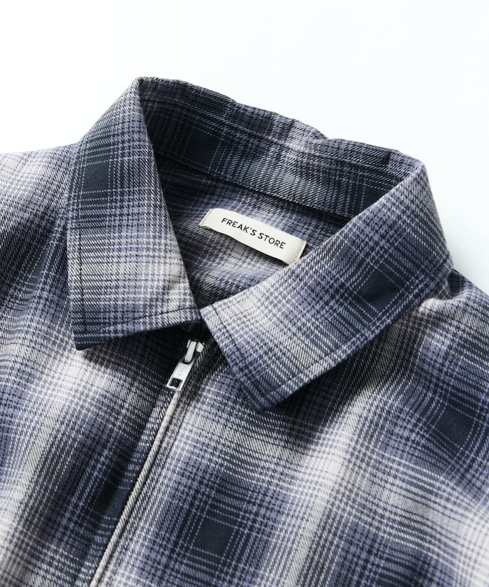 FREAK'S STORE 寬版漸層格紋拉鍊夾克外套