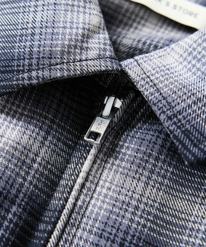 FREAK'S STORE 寬版漸層格紋拉鍊夾克外套