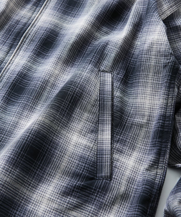 FREAK'S STORE 寬版漸層格紋拉鍊夾克外套