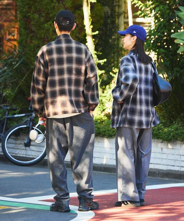 FREAK'S STORE 寬版漸層格紋拉鍊夾克外套