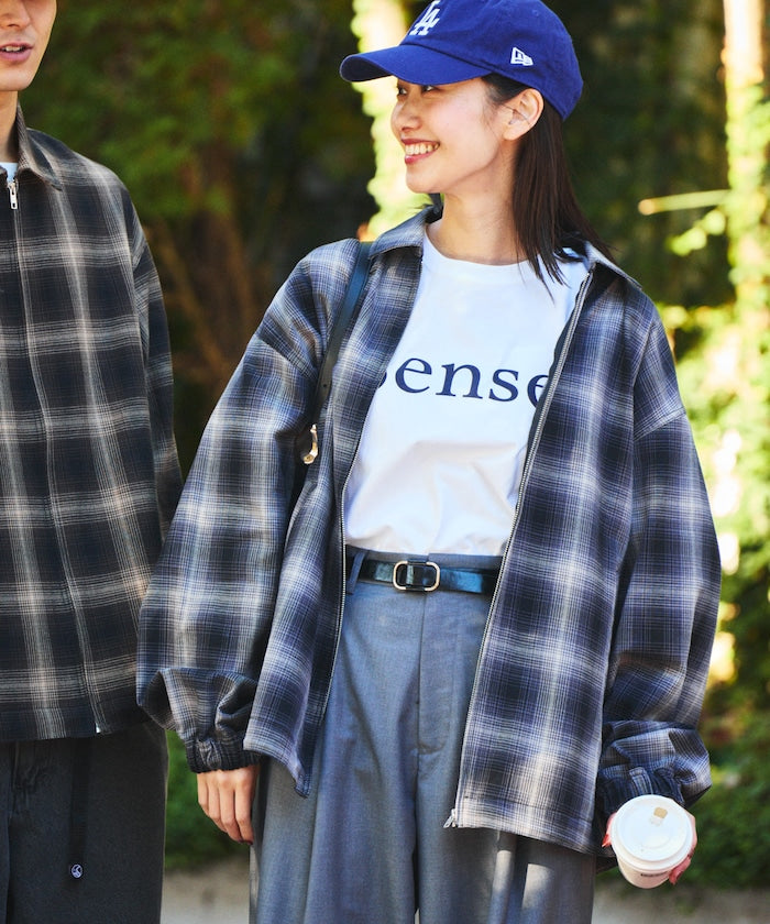 FREAK'S STORE 寬版漸層格紋拉鍊夾克外套