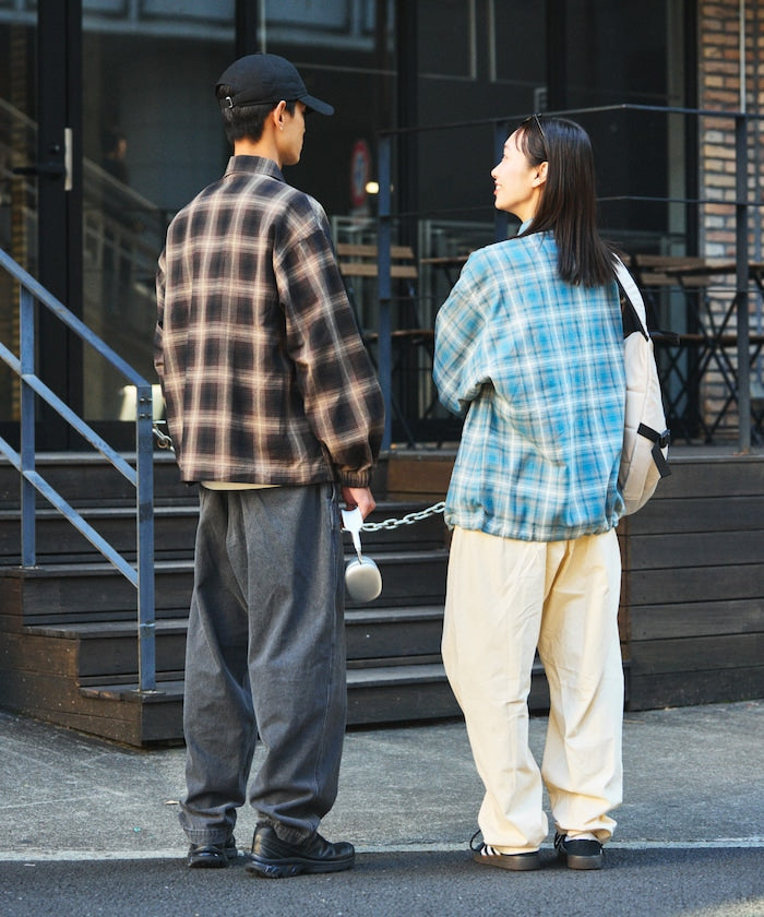 FREAK'S STORE 寬版漸層格紋拉鍊夾克外套