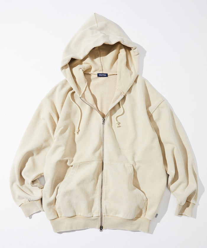 NAUTICA 漂染復古Logo拉鍊連帽外套 Bleach Washed Hidden Logo Sweat Zip Hoodie
