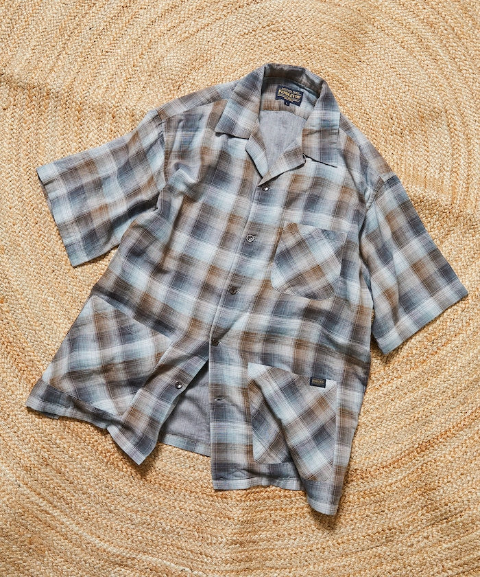PENDLETON 雙層紗格紋短袖襯衫