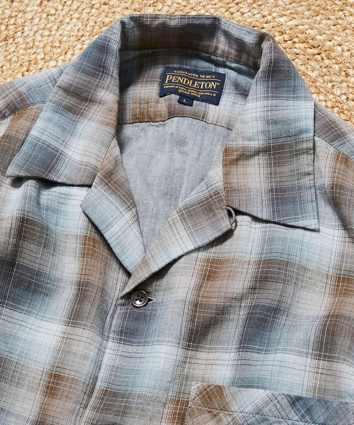 PENDLETON 雙層紗格紋短袖襯衫
