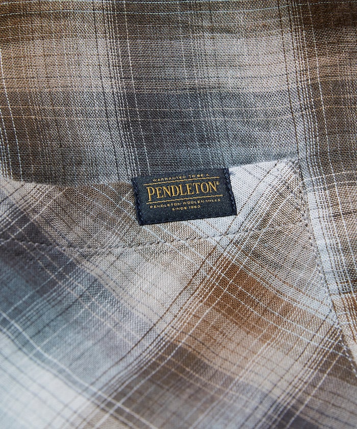 PENDLETON 雙層紗格紋短袖襯衫