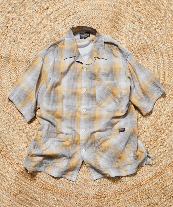 PENDLETON 雙層紗格紋短袖襯衫