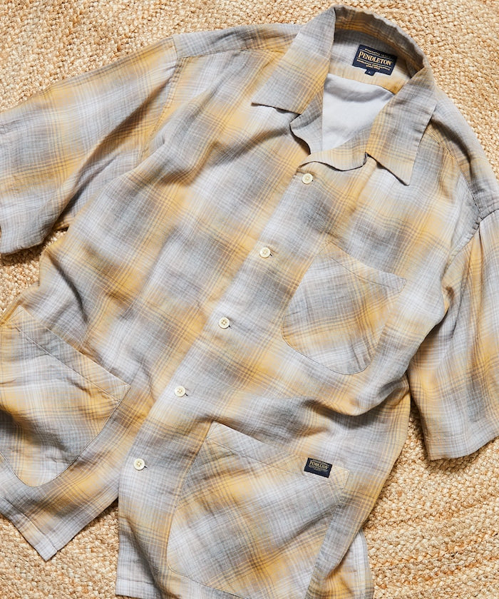 PENDLETON 雙層紗格紋短袖襯衫