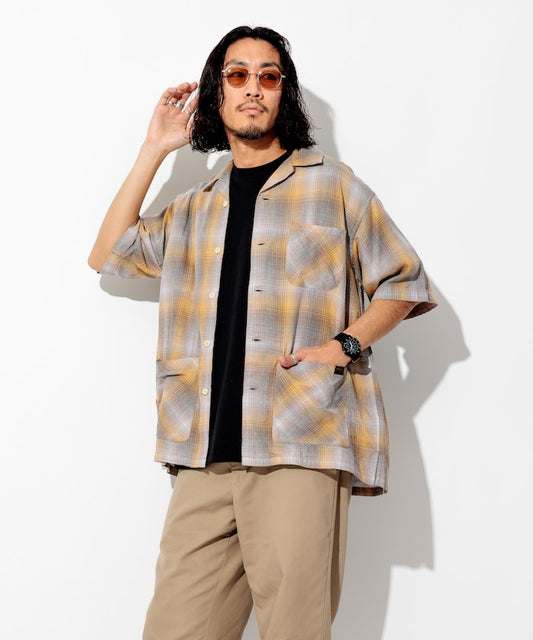 PENDLETON 雙層紗格紋短袖襯衫