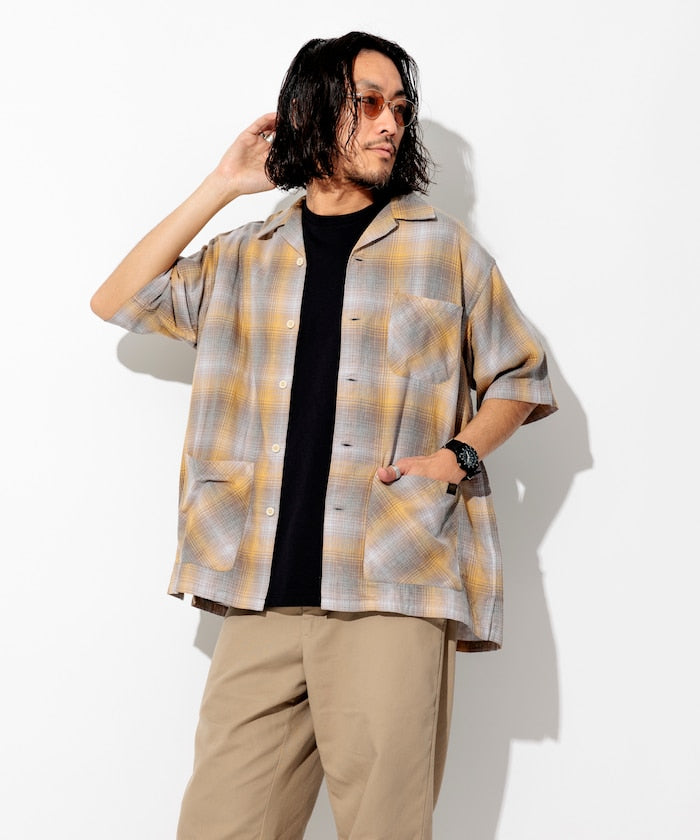 PENDLETON 雙層紗格紋短袖襯衫