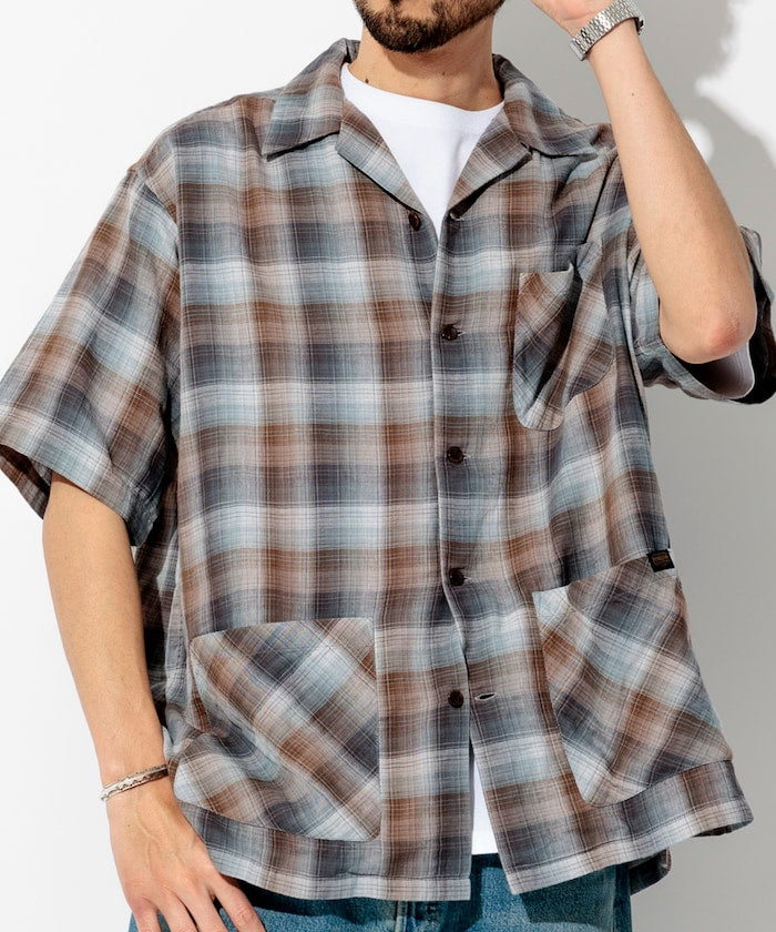 PENDLETON 雙層紗格紋短袖襯衫