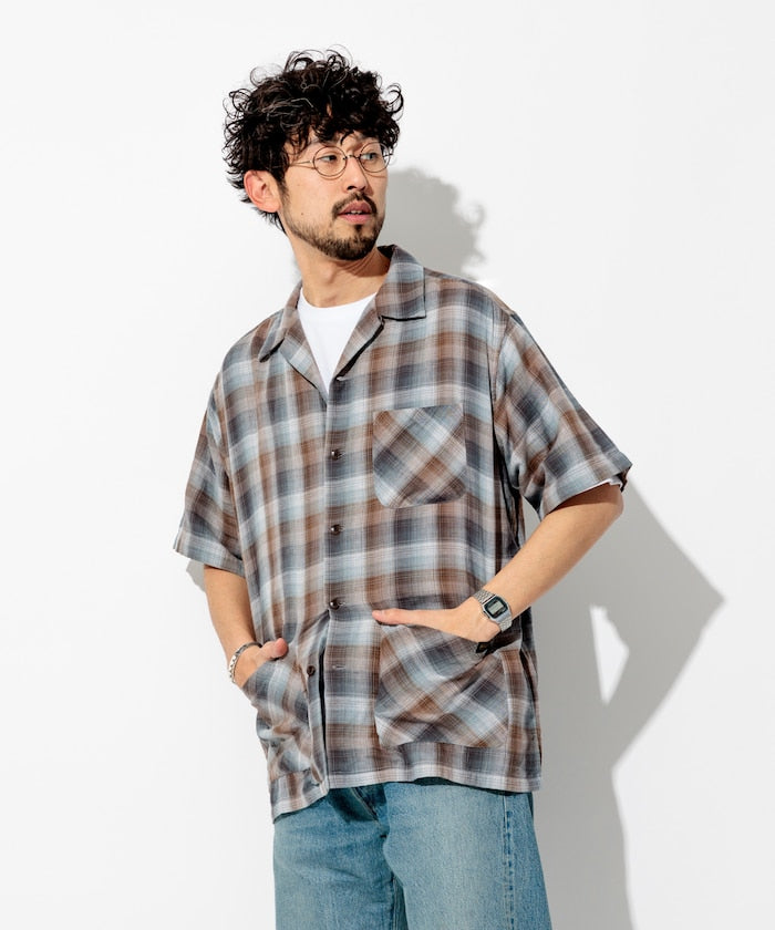 PENDLETON 雙層紗格紋短袖襯衫