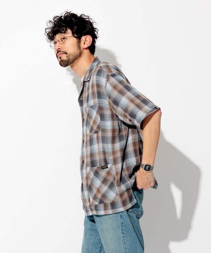 PENDLETON 雙層紗格紋短袖襯衫