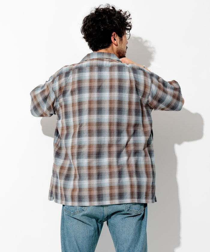 PENDLETON 雙層紗格紋短袖襯衫