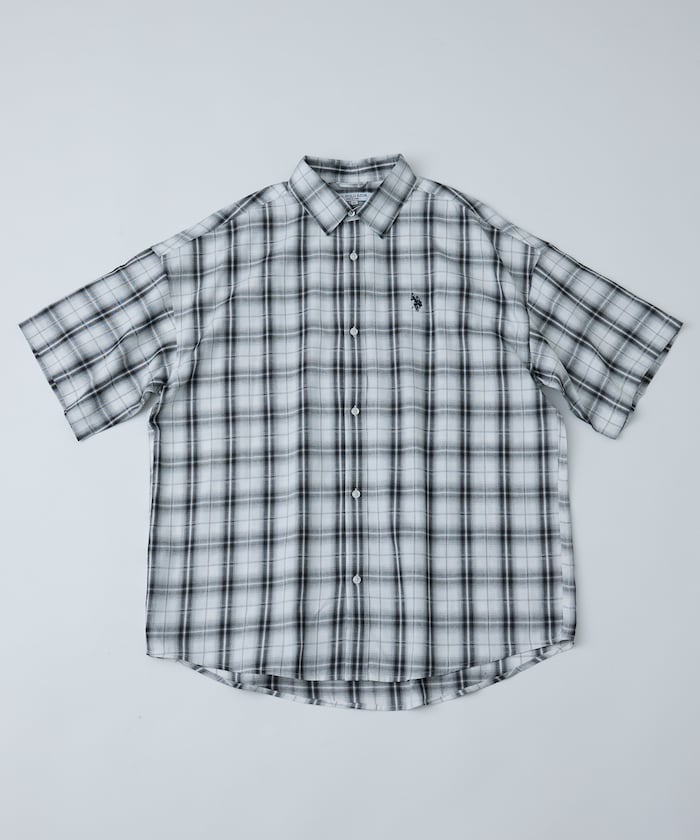 U.S. POLO ASSN. one-point embroidered check short sleeve shirt 限定刺繡格紋短袖襯衫