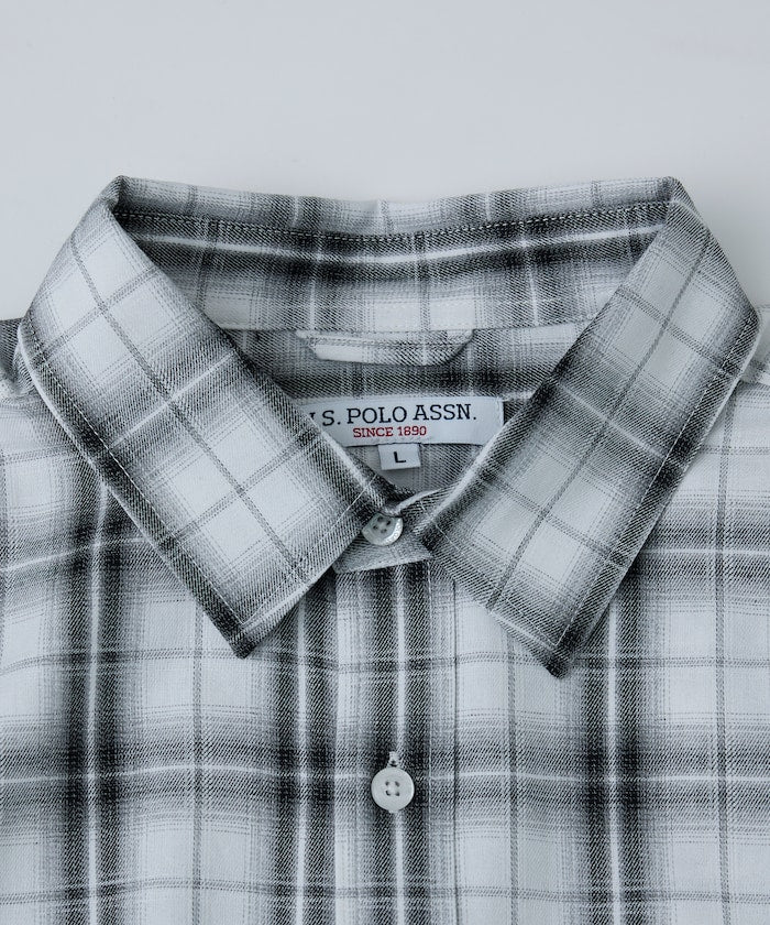 U.S. POLO ASSN. one-point embroidered check short sleeve shirt 限定刺繡格紋短袖襯衫