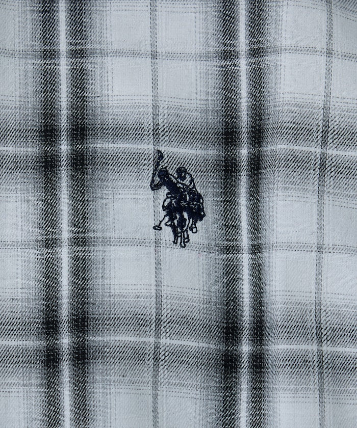 U.S. POLO ASSN. one-point embroidered check short sleeve shirt 限定刺繡格紋短袖襯衫