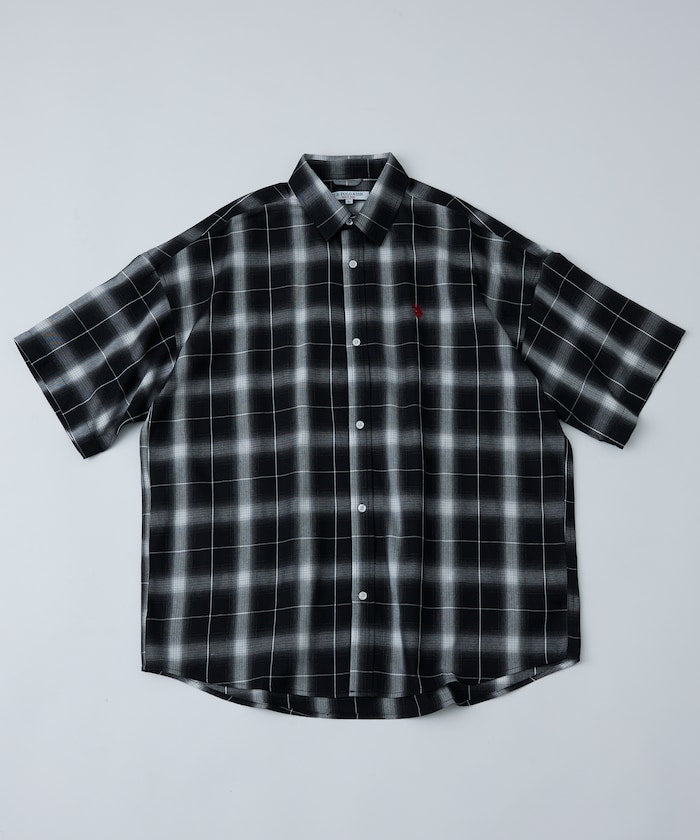 U.S. POLO ASSN. one-point embroidered check short sleeve shirt 限定刺繡格紋短袖襯衫