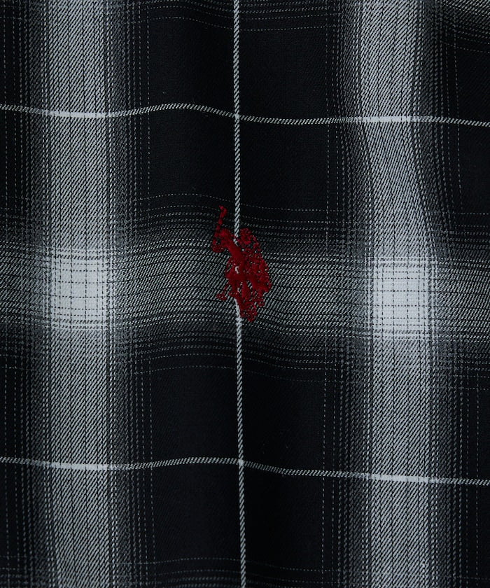 U.S. POLO ASSN. one-point embroidered check short sleeve shirt 限定刺繡格紋短袖襯衫