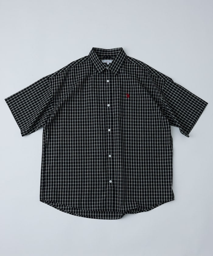 U.S. POLO ASSN. one-point embroidered check short sleeve shirt 限定刺繡格紋短袖襯衫