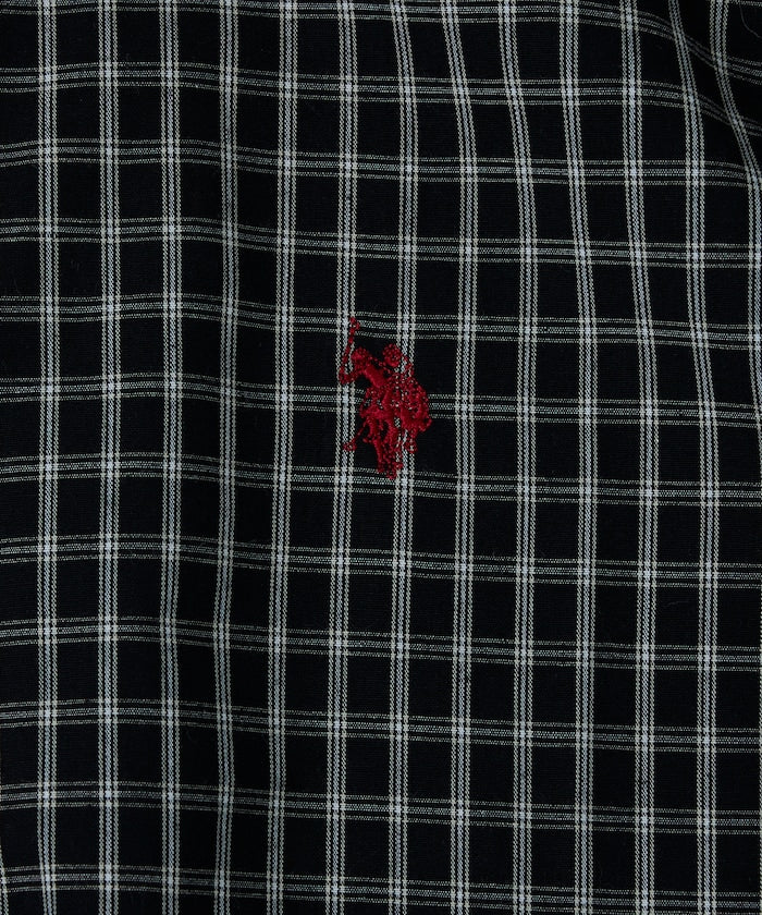 U.S. POLO ASSN. one-point embroidered check short sleeve shirt 限定刺繡格紋短袖襯衫