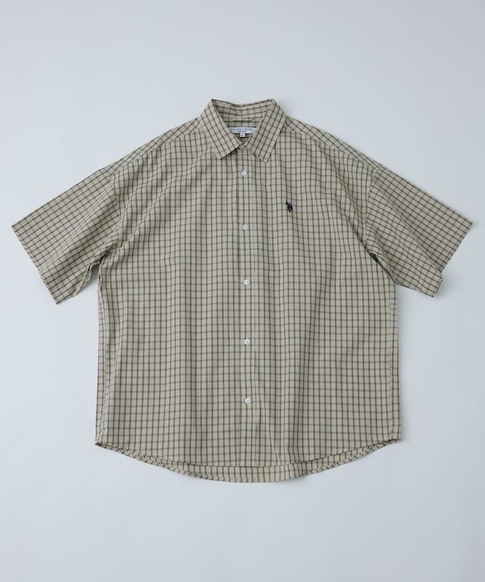 U.S. POLO ASSN. one-point embroidered check short sleeve shirt 限定刺繡格紋短袖襯衫