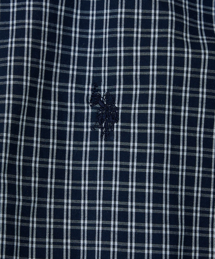 U.S. POLO ASSN. one-point embroidered check short sleeve shirt 限定刺繡格紋短袖襯衫
