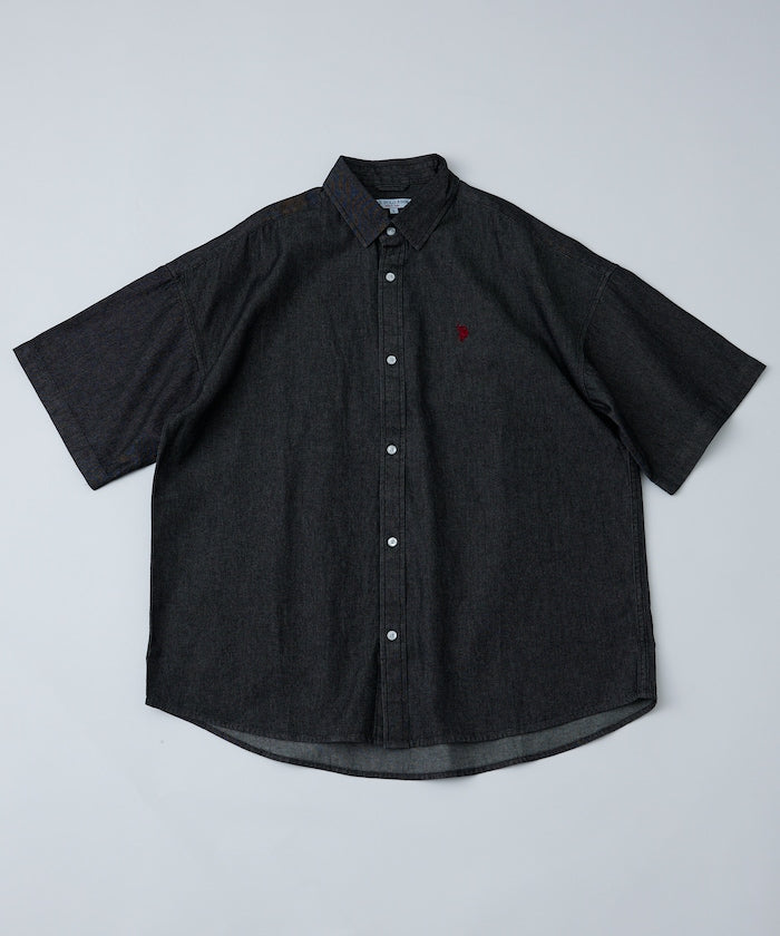 限定款 PUBLUX U.S. POLO ASSN. 刺繡牛仔丹寧短袖襯衫