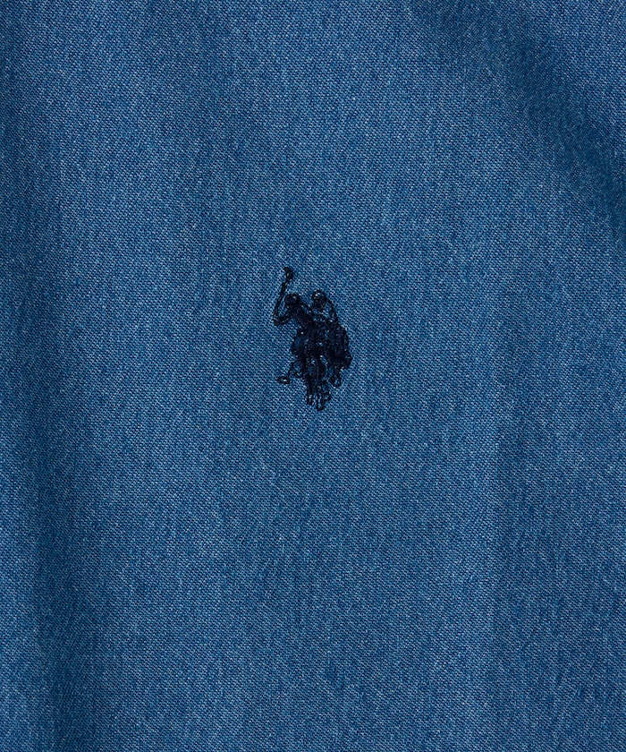 U.S. POLO ASSN. Custom embroidered denim short sleeve shirt  限定刺繡短袖襯衫