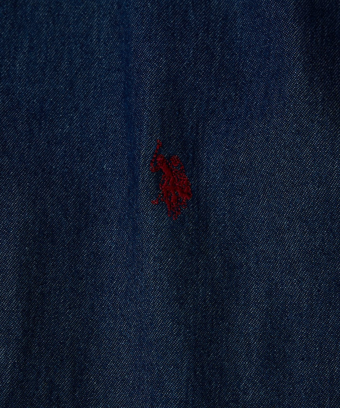 U.S. POLO ASSN. Custom embroidered denim short sleeve shirt  限定刺繡短袖襯衫
