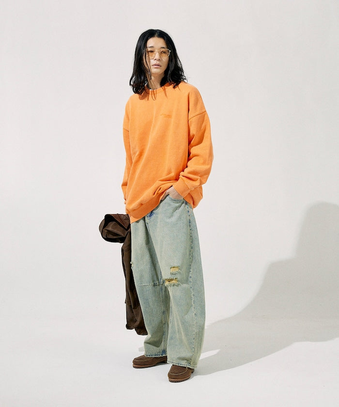 NAUTICA 漂染復古Logo圓領大學T上衣 Bleach Washed Hidden Logo Crewneck Sweatshirt